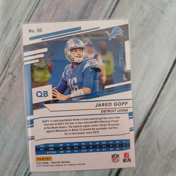 2022 panini prestige Jared Goff #95 - Picture 4 of 4